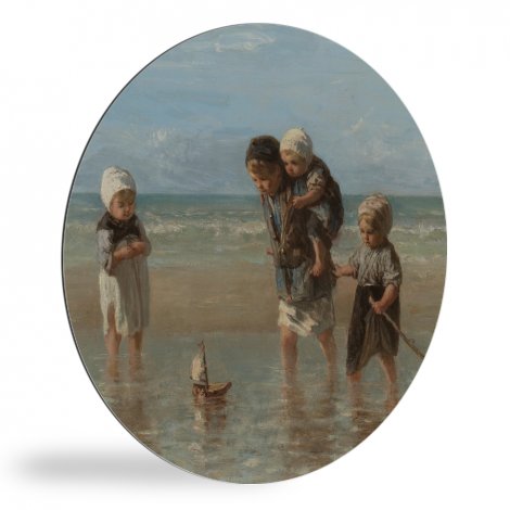 Kinderen der zee - Schilderij van Jozef Israëls wandcirkel 