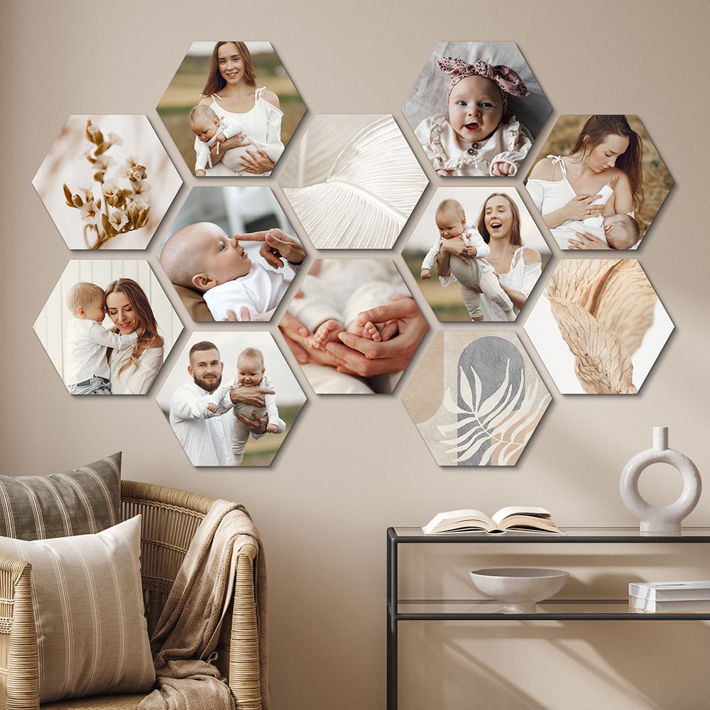 Foto op hexagon