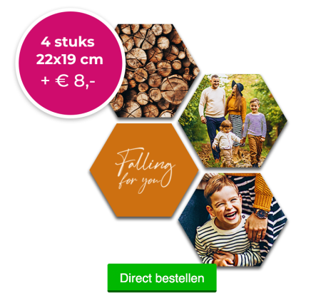Foto op hexagon 22x19