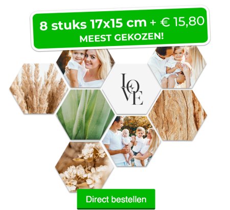 Foto op hexagon 17x15