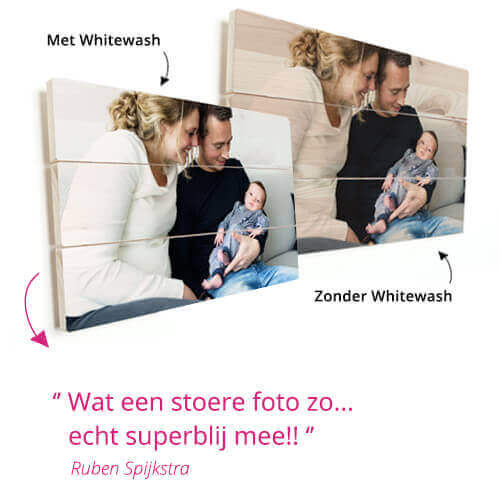 Foto op hout met whitewash