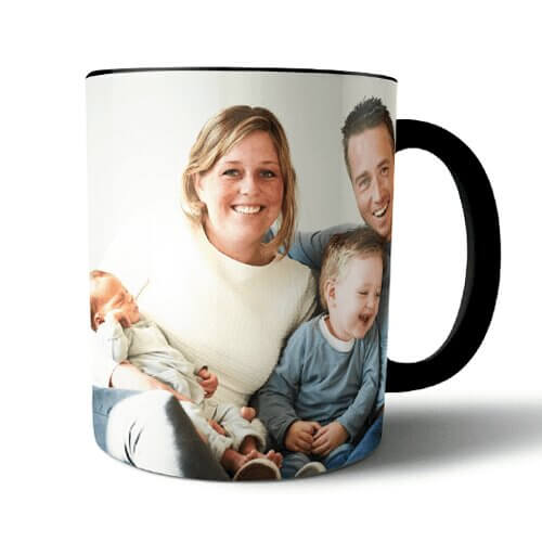 Mok met familiefoto
