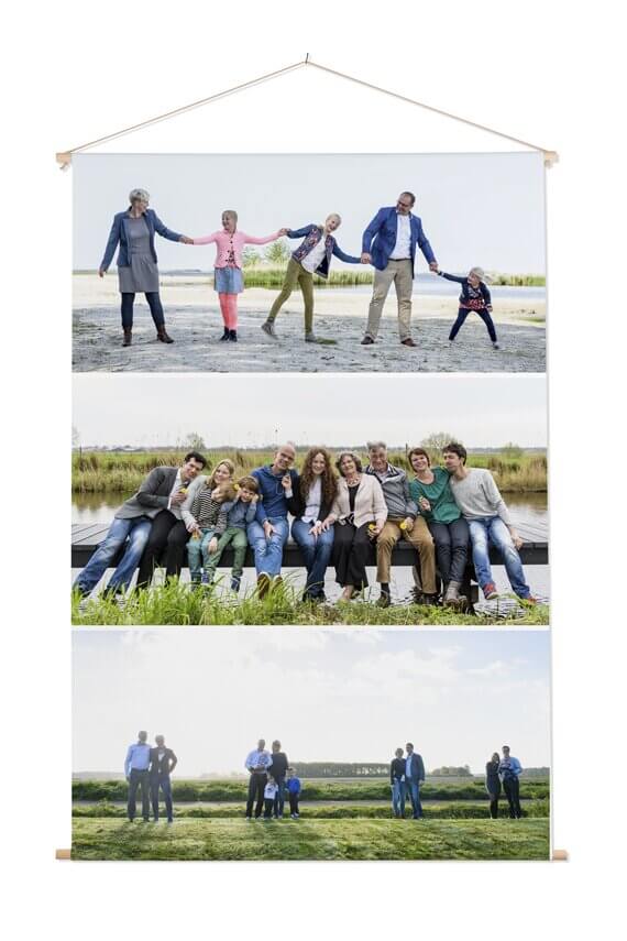 Textielposter met fotocollage