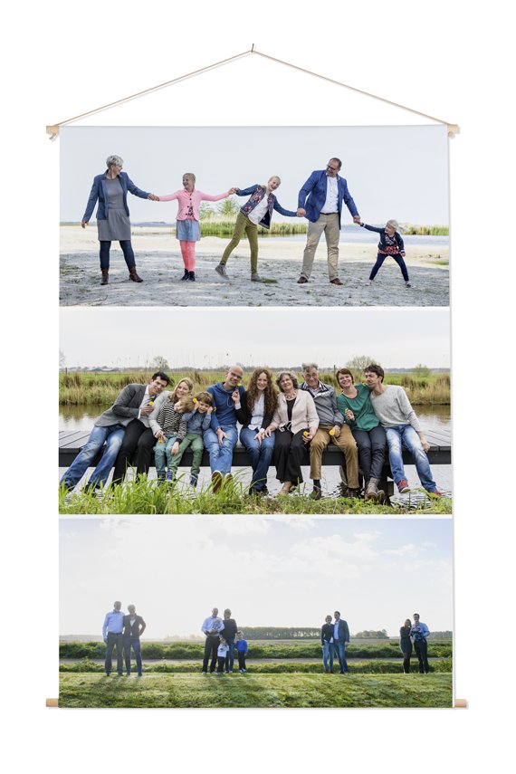 Textielposter met fotocollage