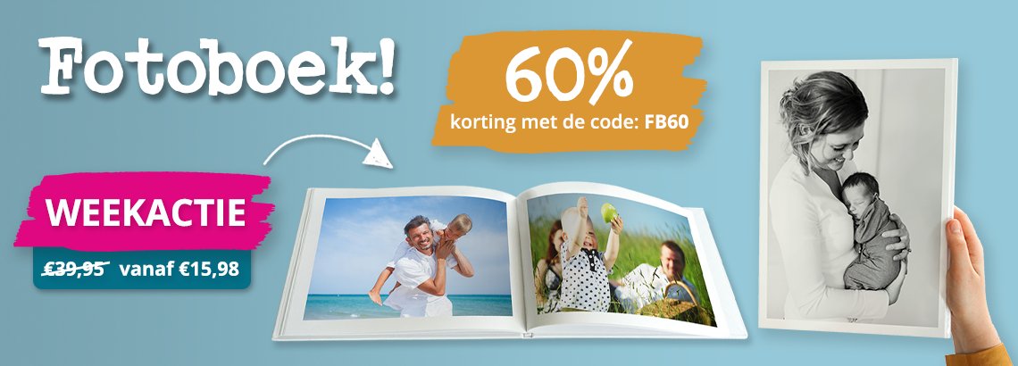 Fotoboeken 60% korting