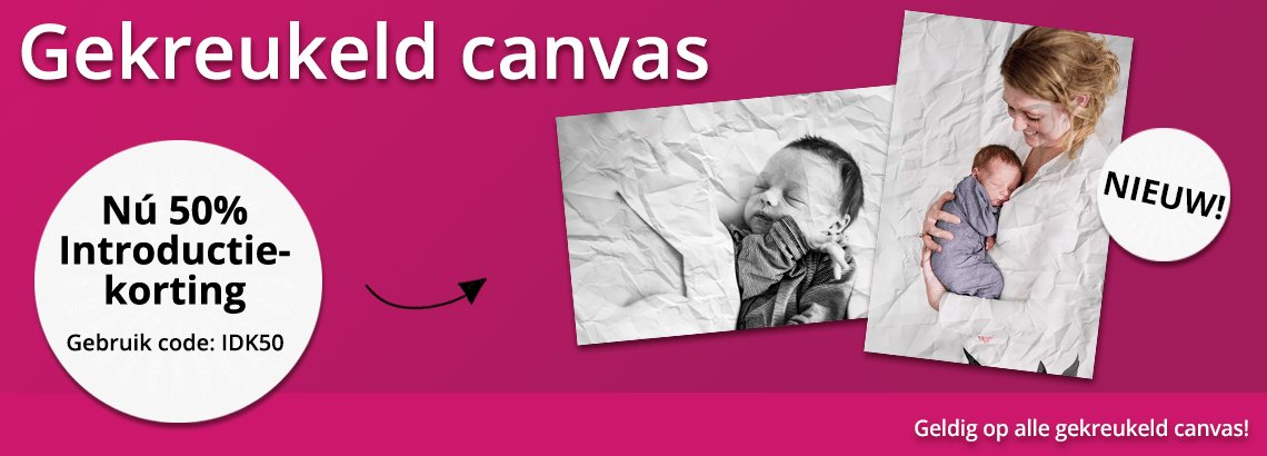 Gekreukeld canvas 50% introductiekorting