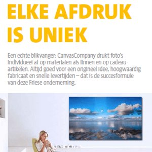 Elke afdruk is uniek bij CanvasCompany