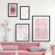 Fotowand roze bloemenkunst- Set 4 stuks (Compleet)-thumbnail-1