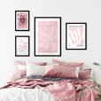 Fotowand roze bloemenkunst- Set 4 stuks (Compleet)-thumbnail-2