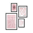 Fotowand roze bloemenkunst- Set 4 stuks (Compleet)-thumbnail-3
