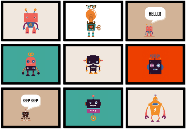 Poster met lijst robots