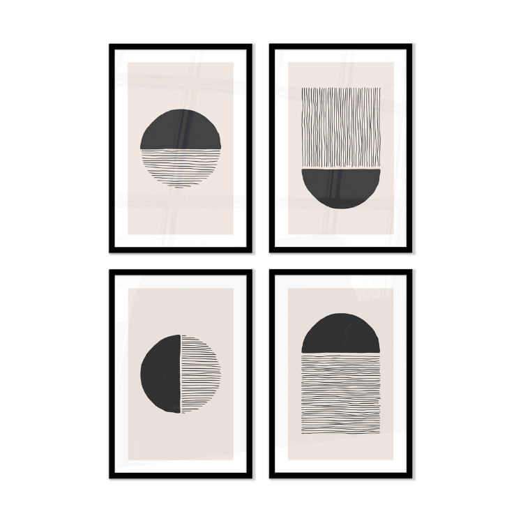 Fotowand lijnkunst - Set 4 stuks (Compleet)-3