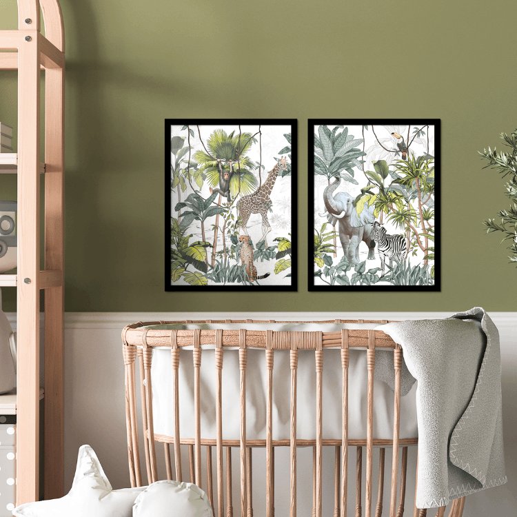 Fotowand kleurrijke jungle - Set 2 stuks (Compleet)-2