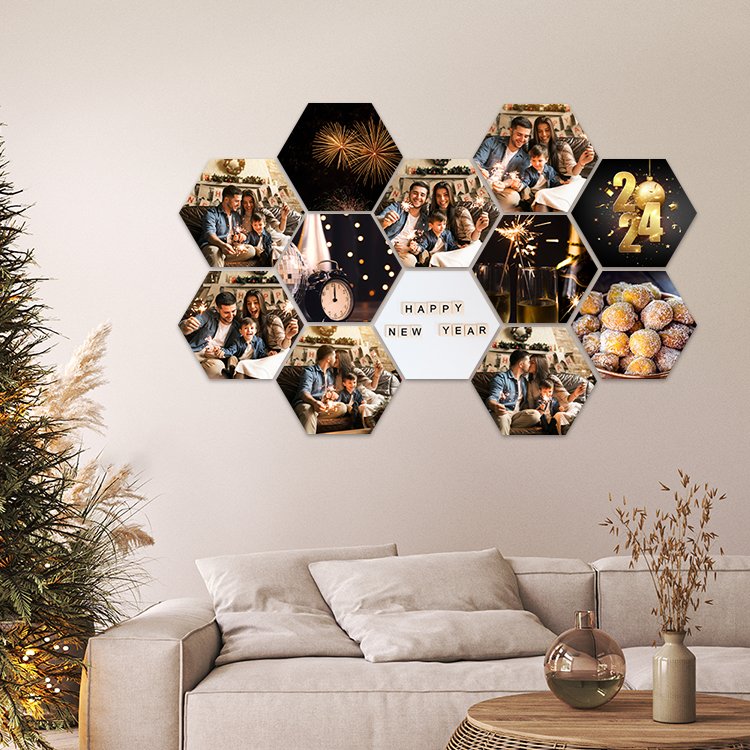 Foto op hexagon 17x15