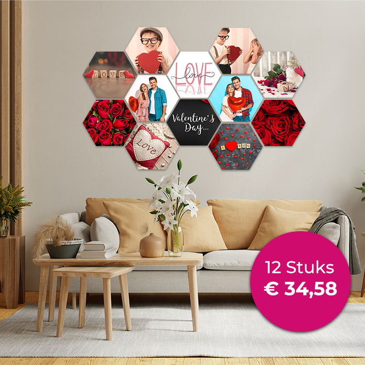 Foto op hexagon 22x19