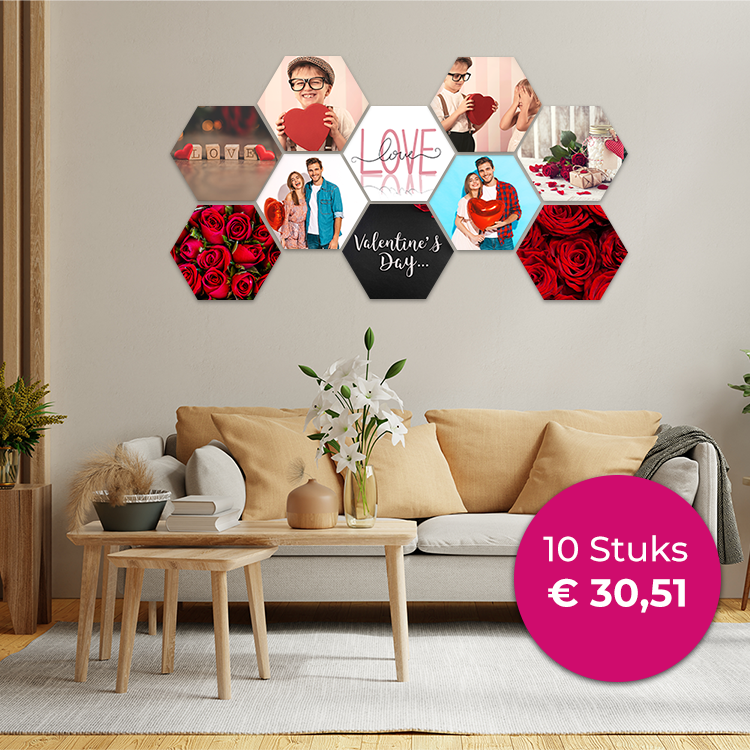 Foto op hexagon 22x19