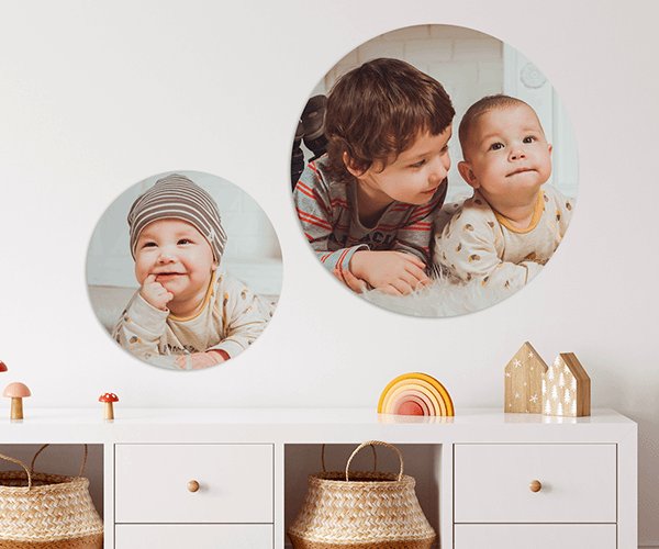 babyfoto op wandcirkel