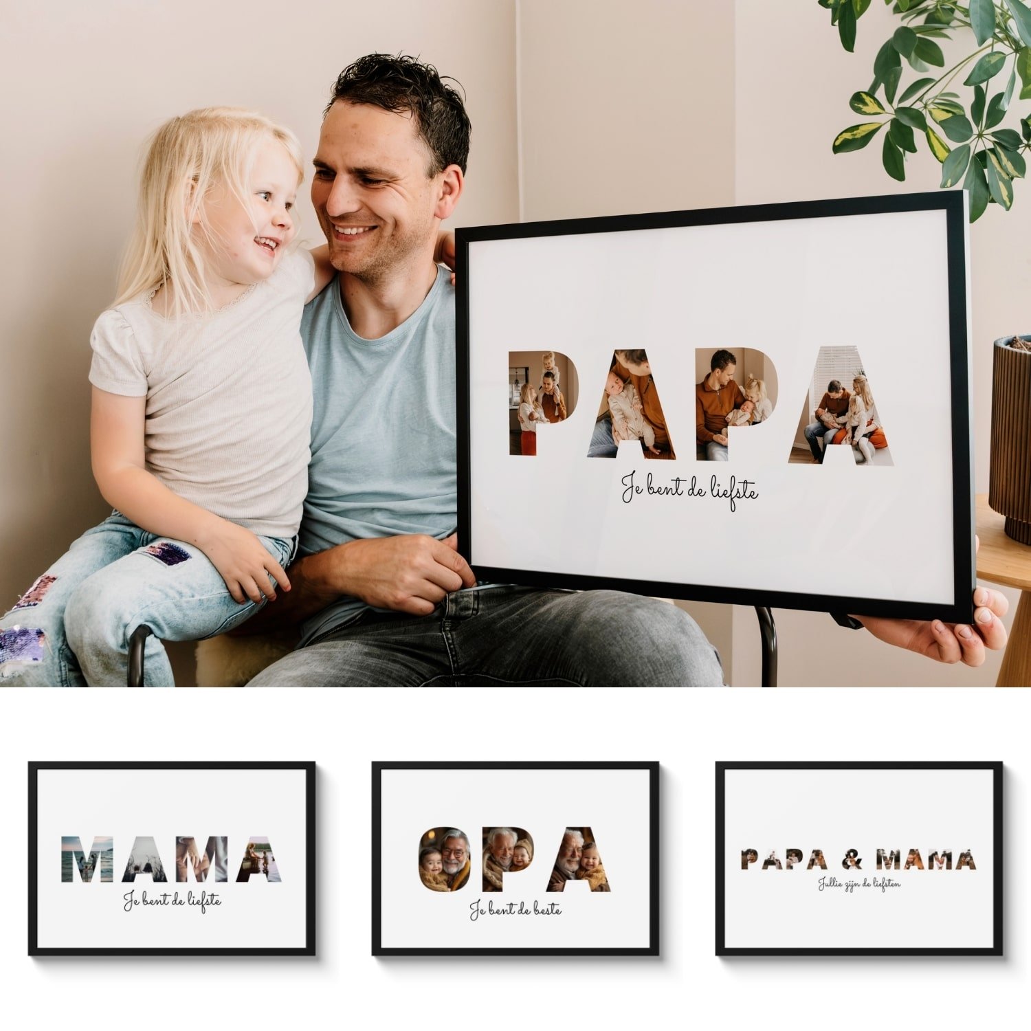 Letter collages papa en mama