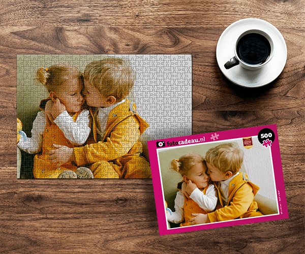 foto op puzzel met doos
