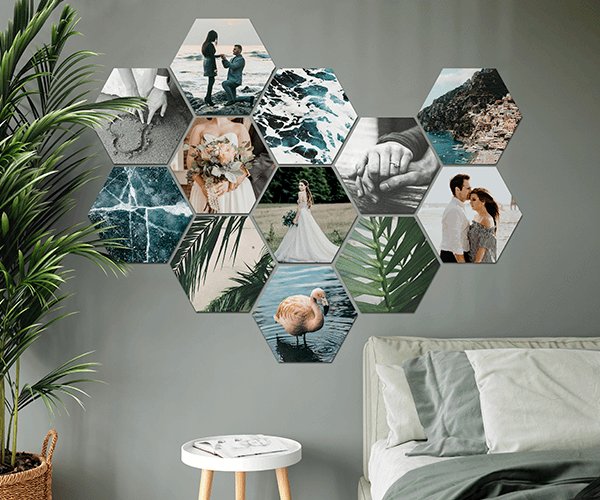 foto op hexagon