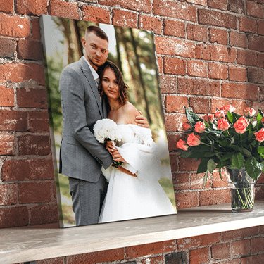 Foto op canvas met trouwfoto
