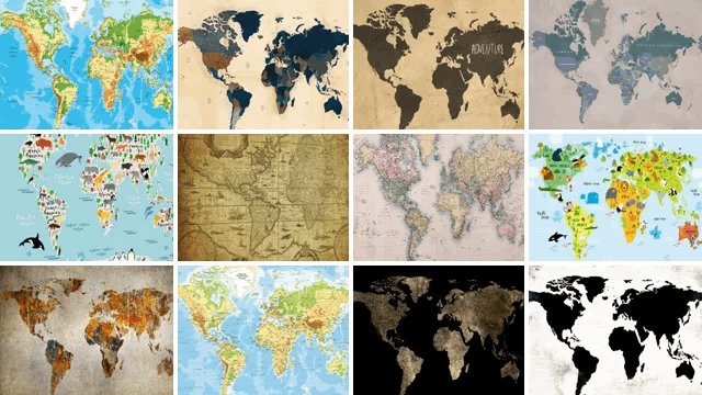 Canvas Wereldkaarten