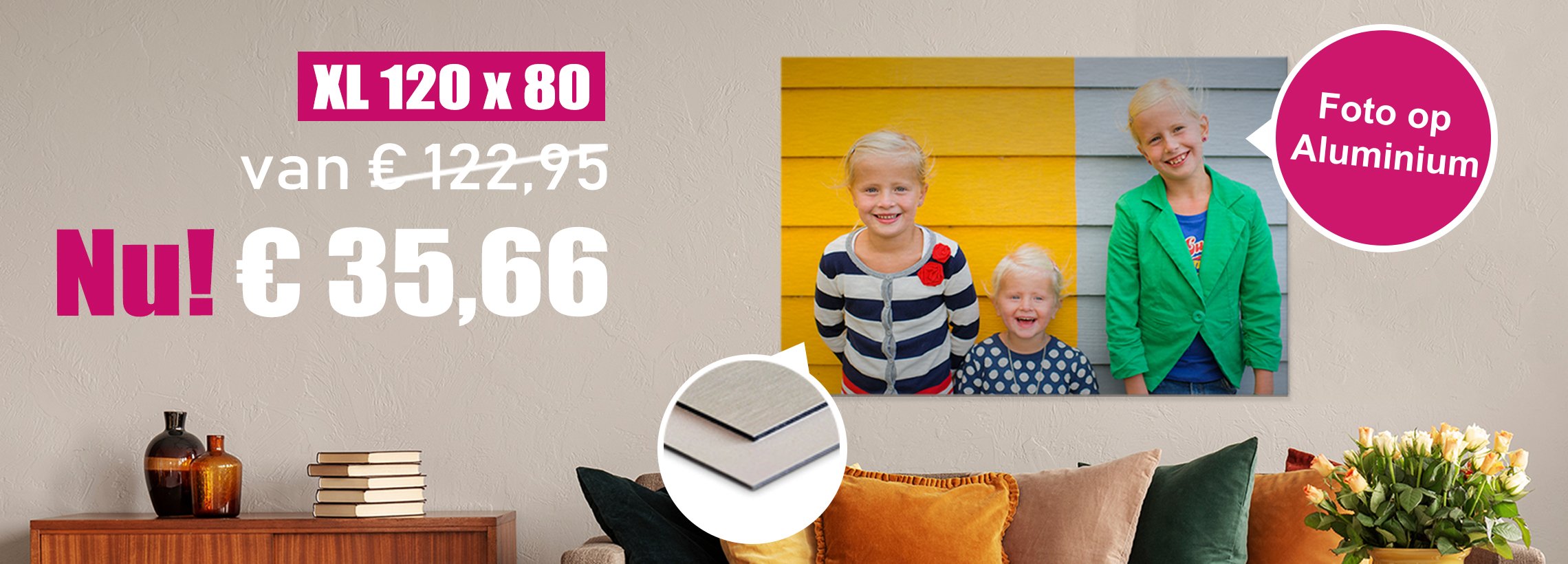 Dagactie Foto op Aluminium