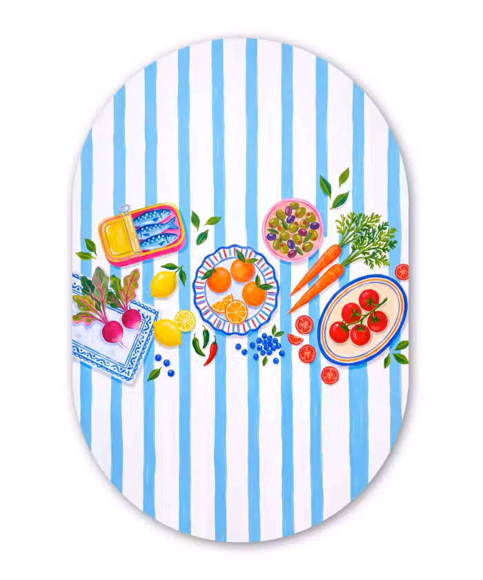 Muurovaal aluminium - Eten - Vers - Illustratie