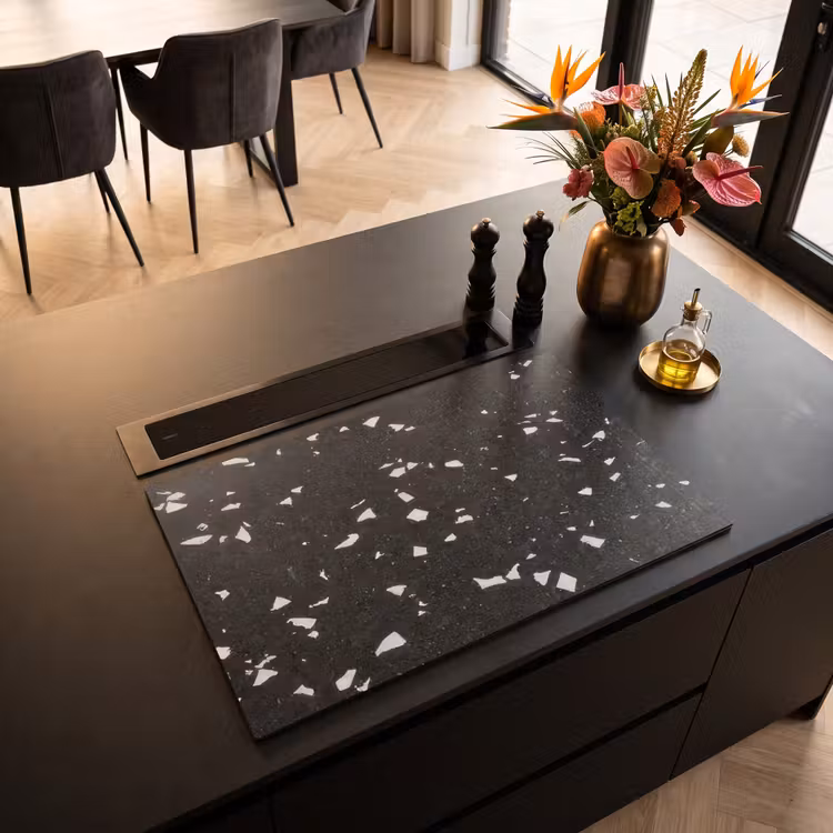 Inductie beschermer vinyl 3mm - Abstract Mozaïek van Terrazzo — 3