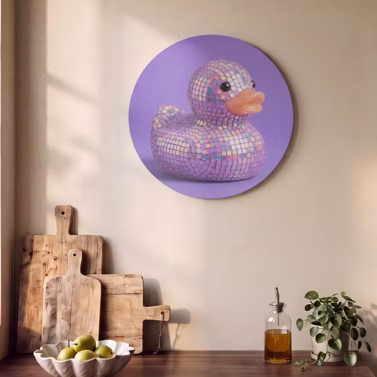 Akoestisch schilderij rond - Disco - Eend - Paars — 4