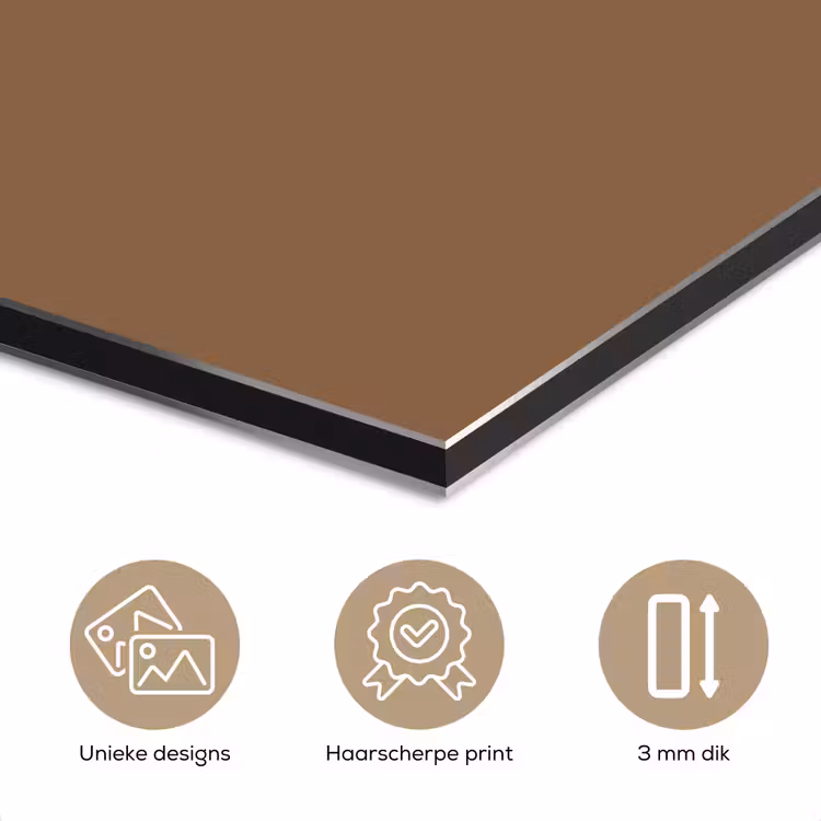 Aluminium schilderij - Soft - Walnut - Bruin — 7