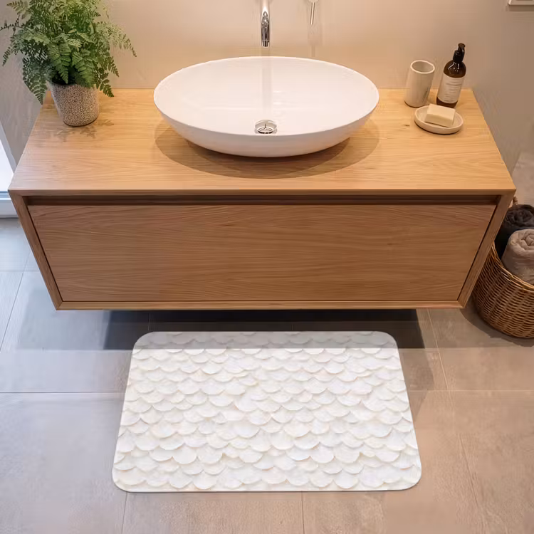 Badmat - Schubben - Wit - Elegant — 2