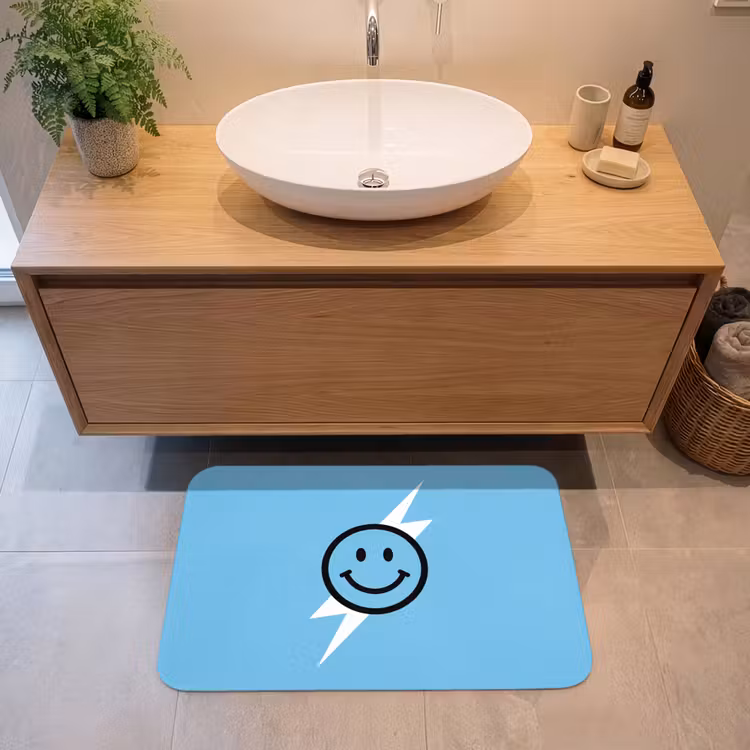 Badmat - Smiley - Blauw - Bliksem — 2