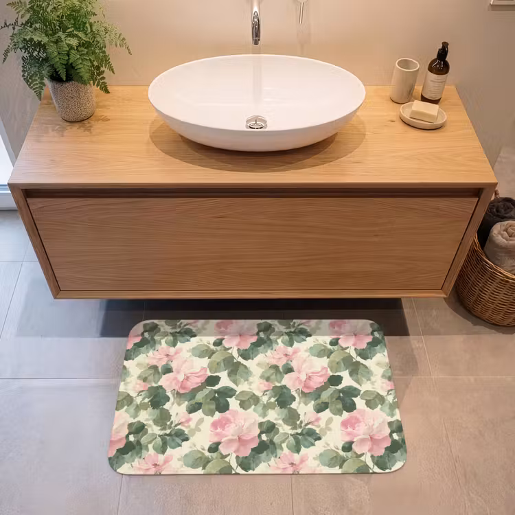Badmat - Rozen - Botanisch - Roze — 2