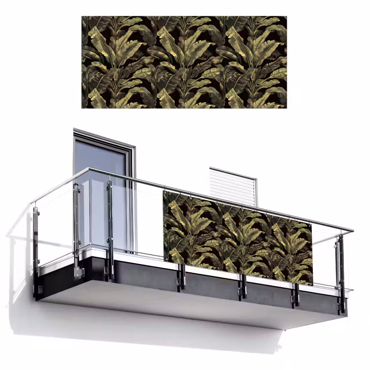 Balkonscherm - Botanisch - Bladeren - Groen — 1