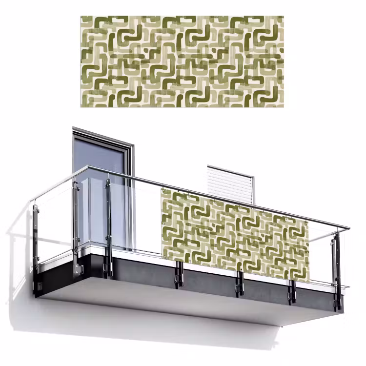 Balkonscherm - Modern - Grafisch - Groen — 1
