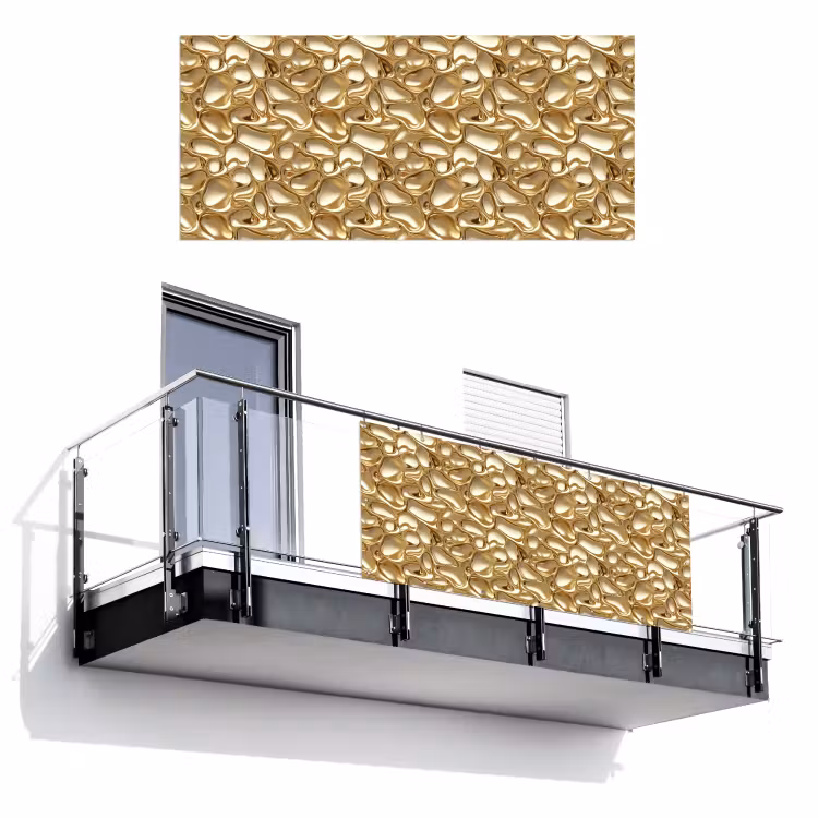 Balkonscherm - Abstract - Modern - Goud — 1