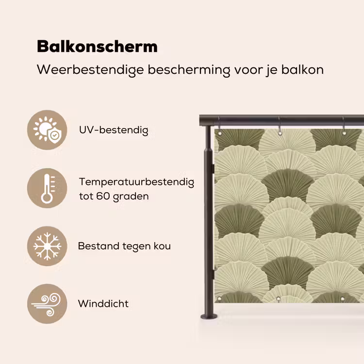 Balkonscherm - Bladeren - Structuur - Groen — 3