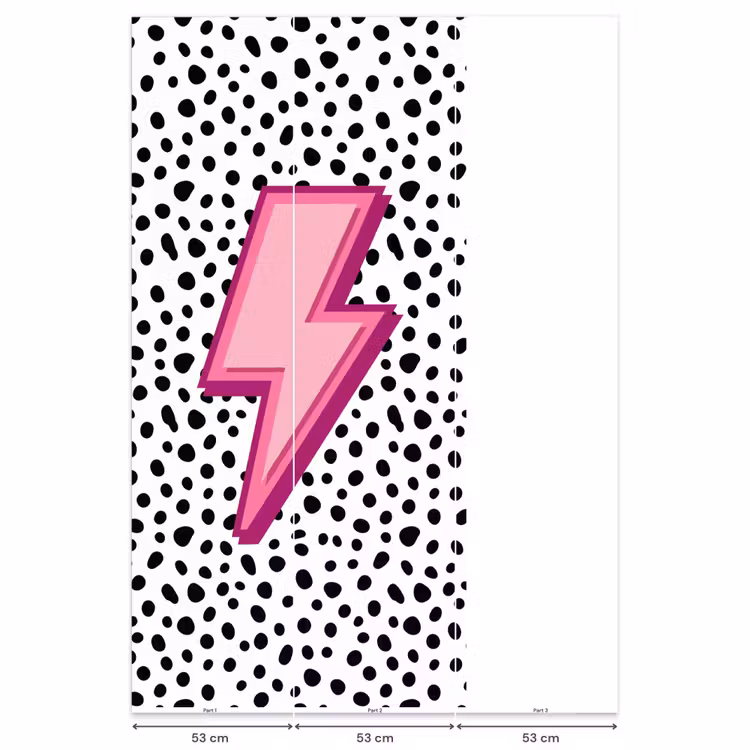 Behang - Bliksem - Roze - Stippen — 6