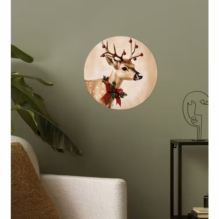 Behangcirkel - Gewei - Kerst - Rendier - Rood — 3