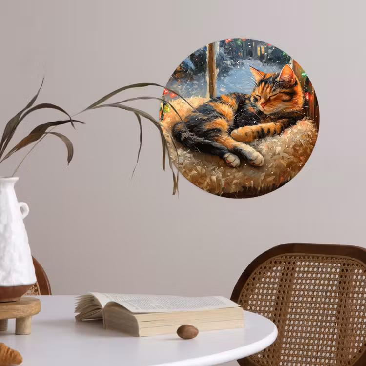 Behangcirkel - Kat - Kerst - Winter - Dier — 4