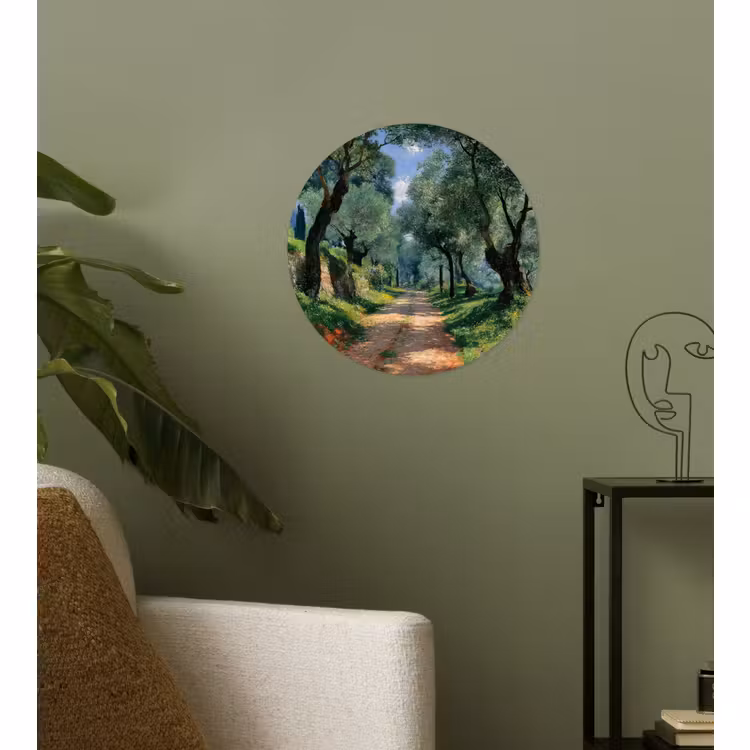 Behangcirkel - Pad - Bomen - Schaduw - — 3