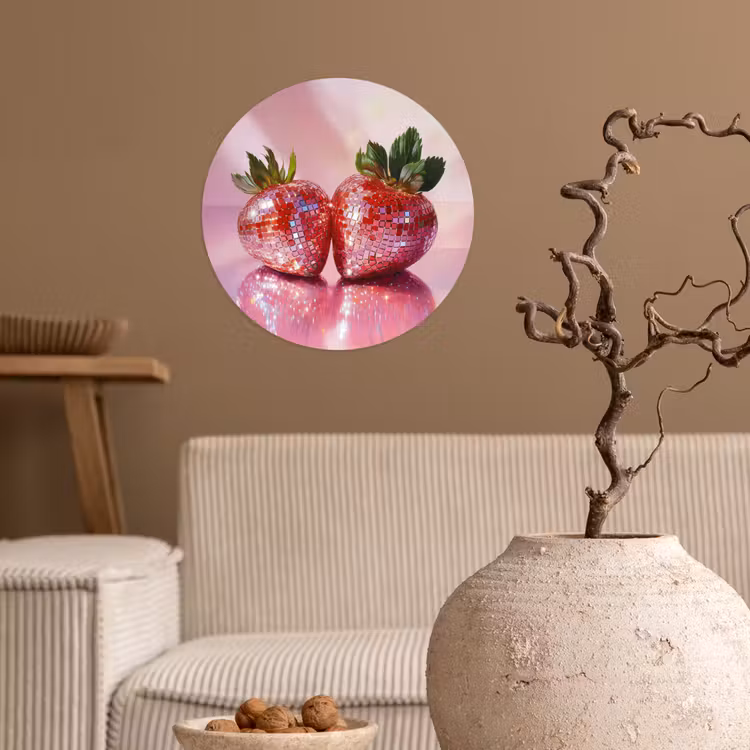 Behangcirkel - Disco - Fruit - Glitter - Strawberry — 2