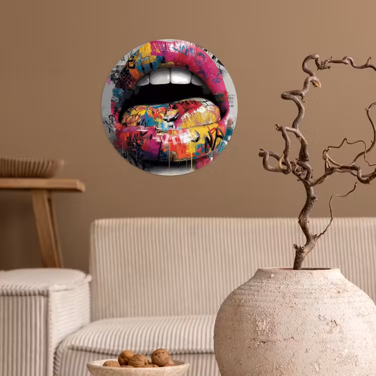 Behangcirkel - Lippen - Graffiti - Expressief — 2