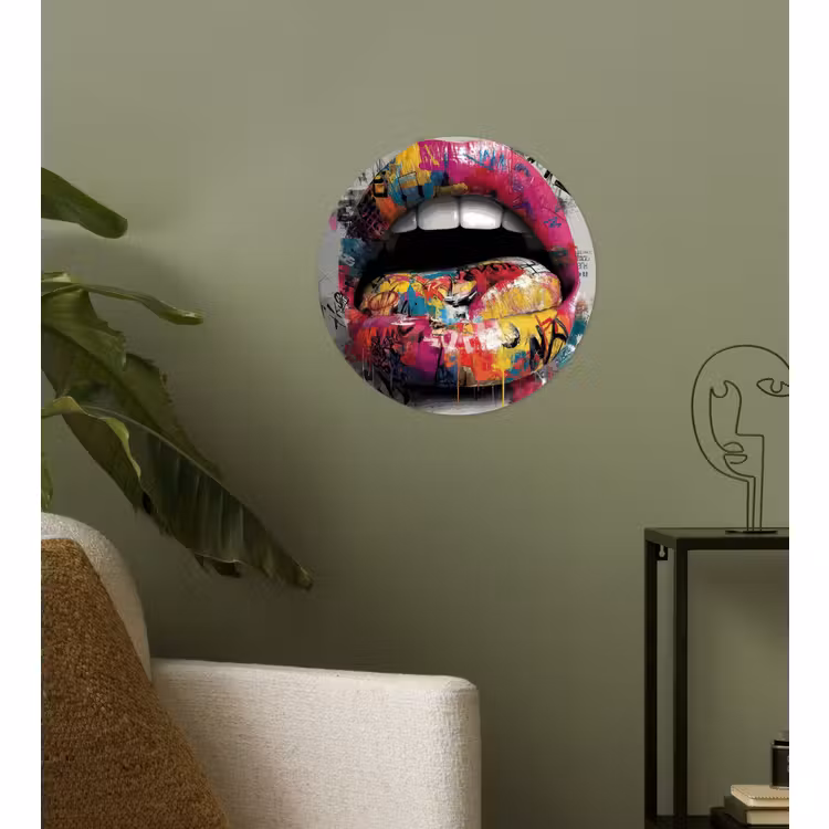 Behangcirkel - Lippen - Graffiti - Expressief — 3
