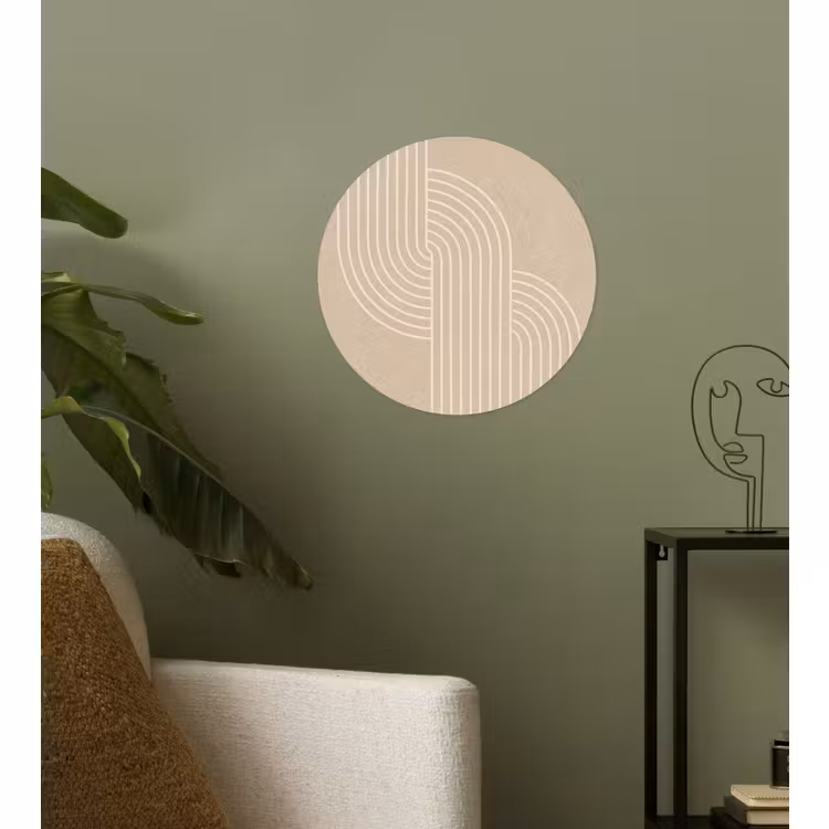 Behangcirkel - Parallelle lijnen - Lichte textuur - Beige — 3