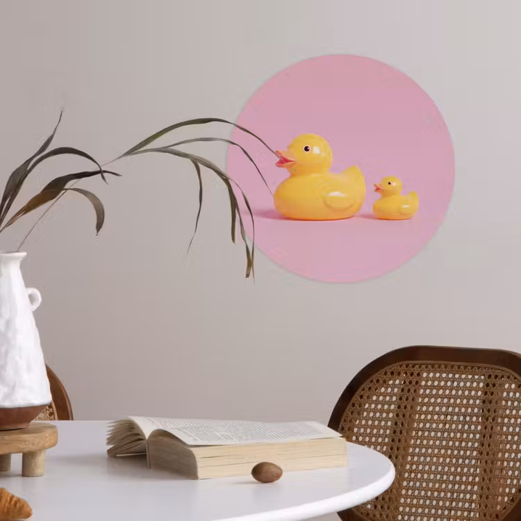 Behangcirkel - Eendjes - Vrolijk - Roze — 4