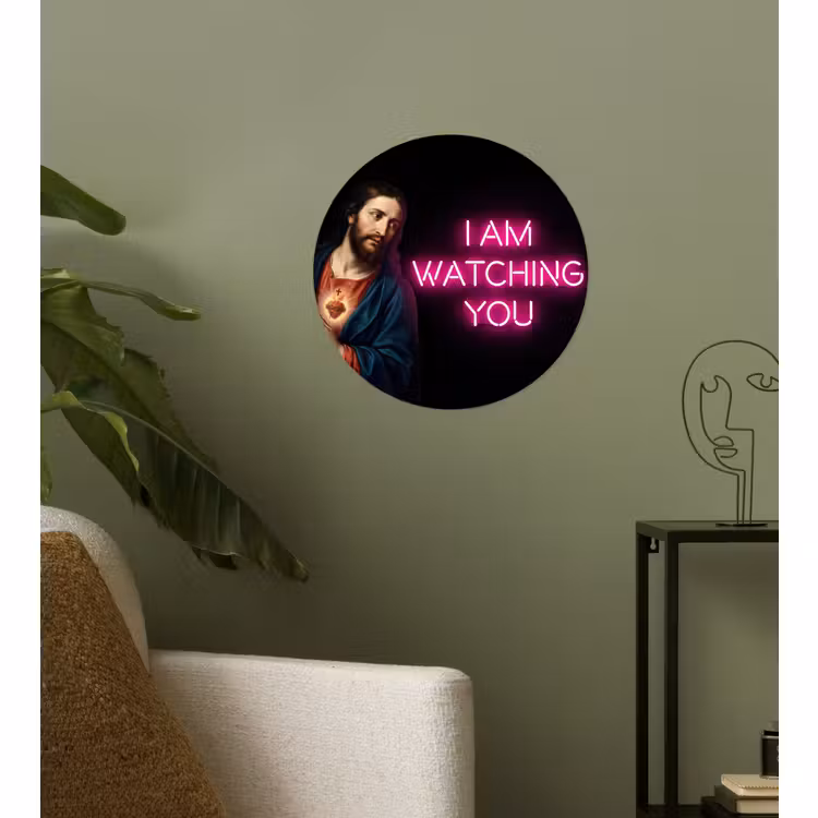 Behangcirkel - Man - Tekst - Neon — 3