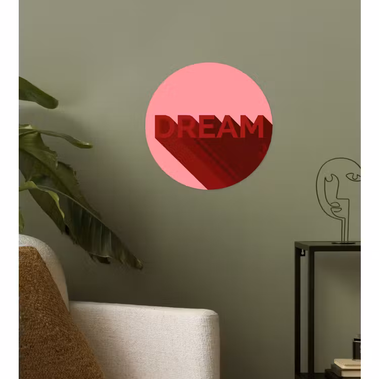 Behangcirkel - Dream - 3D - Rood - Roze — 3