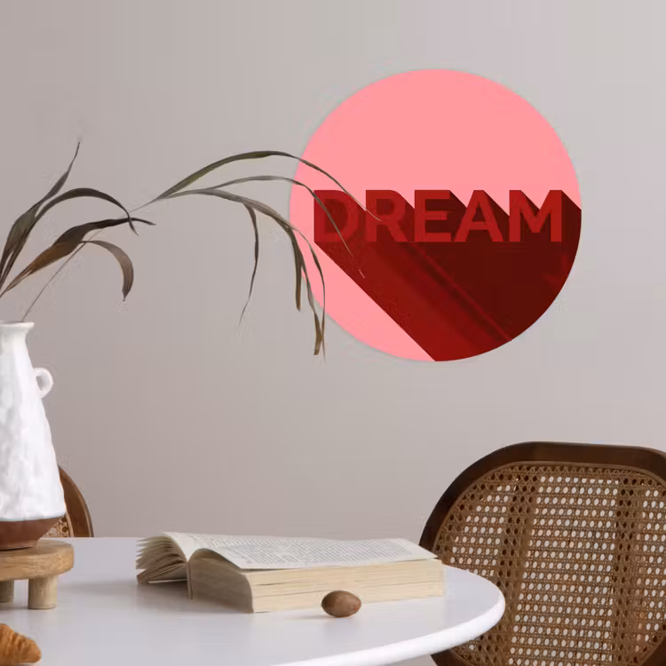 Behangcirkel - Dream - 3D - Rood - Roze — 4